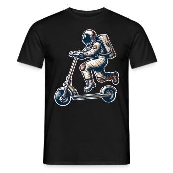 E-Scooter E-Roller Tretroller Astronaut - Männer T-Shirt - Schwarz - Vorne - AI Model Male 178 light (178cm)