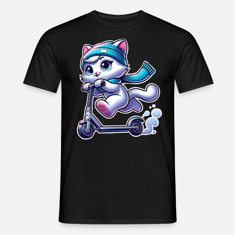 E-Scooter E-Scooter Kick Scooter Cat - T-shirt homme - noir