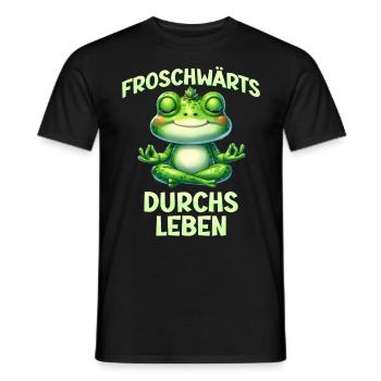 Froschkostüm FROSCHWÄRTS DURCHS LEBEN Lustiges - Männer T-Shirt - Schwarz - Vorne - AI Model Male 178 light (178cm)