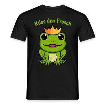 Karneval Party KÜSS DEN FROSCH Lustiges Party - Männer T-Shirt - Schwarz - Vorne - AI Model Male 178 light (178cm)