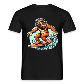 Surfeurs de Néandertal - T-shirt homme - noir - Devant - AI Model Male 178 light (178cm)