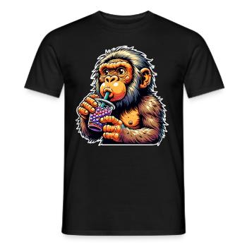 Thé à bulles de Néandertal - T-shirt homme - noir - Devant - AI Model Male 178 light (178cm)