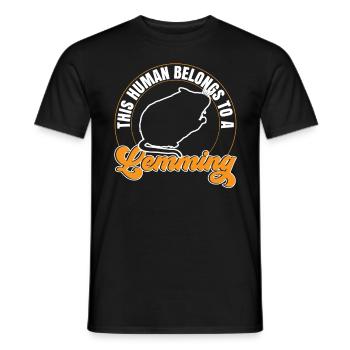 Lemming Vole Belong to a Lemming - Men's T-Shirt - black - Front - AI Model Male 178 light (178cm)