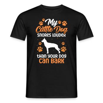 Australian Cattle Dog ronfle bruyant chien de bétail - T-shirt homme - noir - Devant - AI Model Male 178 light (178cm)