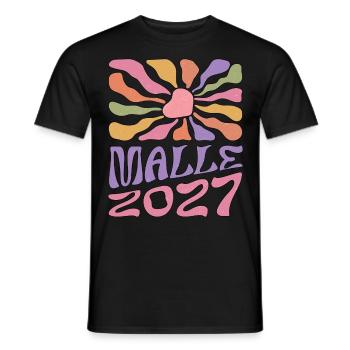 Malle 2027 - Men's T-Shirt - black - Front - AI Model Male 178 light (178cm)