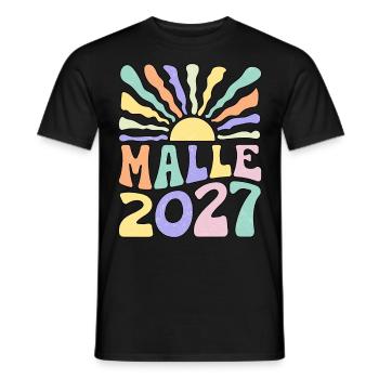 Malle 2027 - Men's T-Shirt - black - Front - AI Model Male 178 light (178cm)