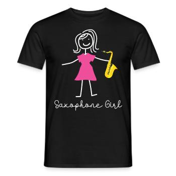 Saxophone Saxophone Girl - Männer T-Shirt - Schwarz - Vorne - AI Model Male 178 light (178cm)