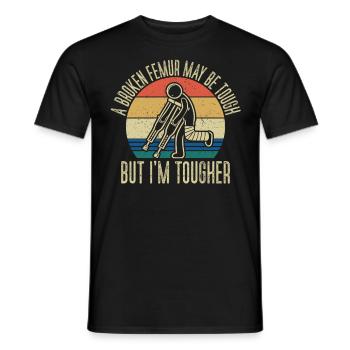 Gebrochener Oberschenkelknochen Gebrochenes Bein - Männer T-Shirt - Schwarz - Vorne - AI Model Male 178 light (178cm)