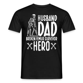 Gebrochener Oberschenkelknochen Gebrochenes Bein - Männer T-Shirt - Schwarz - Vorne - AI Model Male 178 light (178cm)