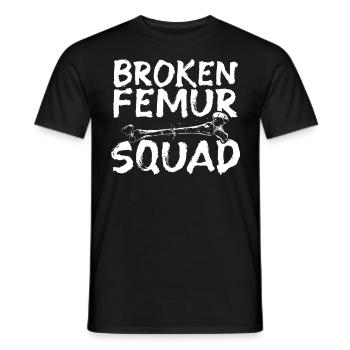 Gebrochener Oberschenkelknochen Gebrochenes Bein - Männer T-Shirt - Schwarz - Vorne - AI Model Male 178 light (178cm)
