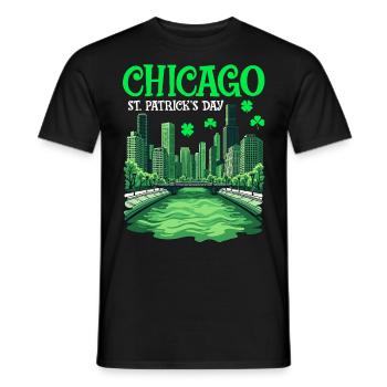 Rivière Chicago Fête de la Saint-Patrick - T-shirt homme - noir - Devant - AI Model Male 178 light (178cm)