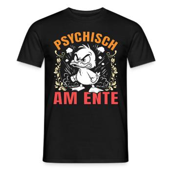 Karneval Enten PSYCHISCH AM ENTE Lustiges - Männer T-Shirt - Schwarz - Vorne - AI Model Male 178 light (178cm)