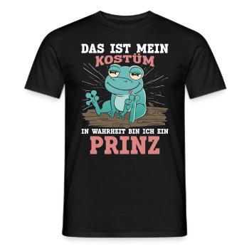 Froschkostüm DAS IST MEIN KOSTÜM BIN EIN PRINZ - Männer T-Shirt - Schwarz - Vorne - AI Model Male 178 light (178cm)