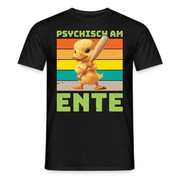 Karneval Enten PSYCHISCH AM ENTE Lustiges - Männer T-Shirt - Schwarz - Vorne - AI Model Male 178 light (178cm)