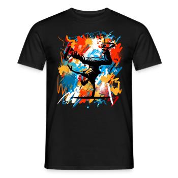 Breakdancing - Men's T-Shirt - black - Front - AI Model Male 178 light (178cm)
