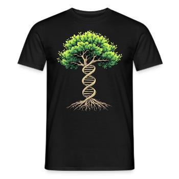 DNA Tree of Life - Men's T-Shirt - black - Front - AI Model Male 178 light (178cm)