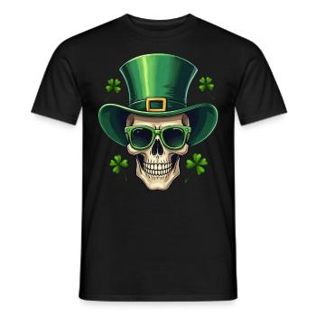 St Patricks Day Irischer Totenkopf - Männer T-Shirt - Schwarz - Vorne - AI Model Male 178 light (178cm)