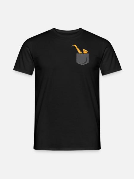 Saxophone Pocket - Männer T-Shirt - Schwarz