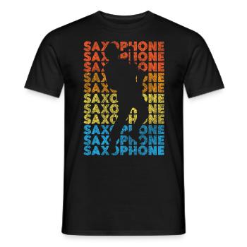 Saxophone Retro Vintage Saxophone - Männer T-Shirt - Schwarz - Vorne - AI Model Male 178 light (178cm)