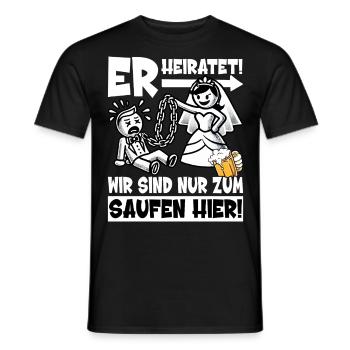 Junggesellenabschied Männer T-Shirt JGA Poltern - Männer T-Shirt - Schwarz - Vorne - AI Model Male 178 light (178cm)