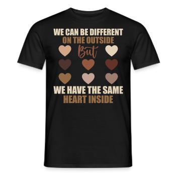Same Heart Inside - Black History Month, Men Women - Men's T-Shirt - black - Front - AI Model Male 178 light (178cm)