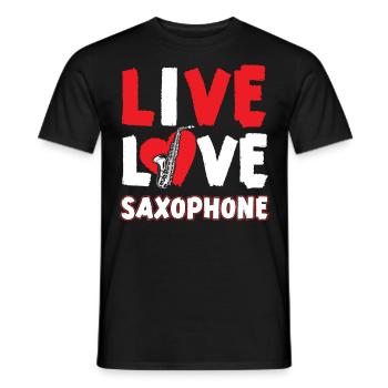 Saxophone Live Love Saxophone - Männer T-Shirt - Schwarz - Vorne - AI Model Male 178 light (178cm)