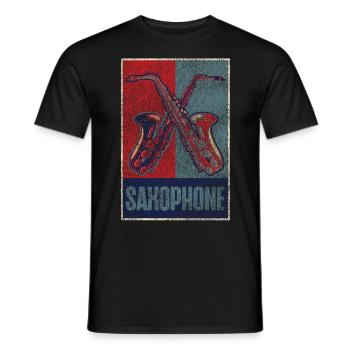 Saxophone Retro Vintage Saxophone - Männer T-Shirt - Schwarz - Vorne - AI Model Male 178 light (178cm)