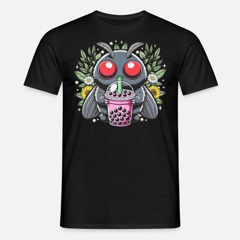 Mothman Bubble Tea - Männer T-Shirt - Schwarz