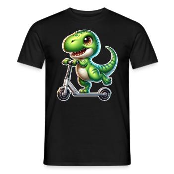 E-Scooter E-Roller Dino T Rex Scooter - Männer T-Shirt - Schwarz - Vorne - AI Model Male 178 light (178cm)