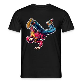 Breakdancing - Men's T-Shirt - black - Front - AI Model Male 178 light (178cm)