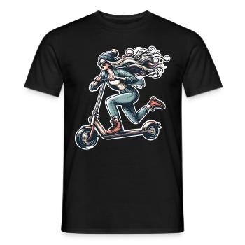 E-Scooter E-Roller Frau Scooter - Männer T-Shirt - Schwarz - Vorne - AI Model Male 178 light (178cm)