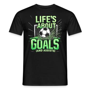 football, joueur de football, joueur de football garçon - T-shirt homme - noir - Devant - AI Model Male 178 light (178cm)
