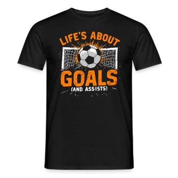 football, joueur de football, joueur de football garçon - T-shirt homme - noir - Devant - AI Model Male 178 light (178cm)
