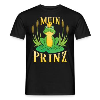 Karneval Party Männer MEIN PRINZ Lustiges Frosch - Männer T-Shirt - Schwarz - Vorne - AI Model Male 178 light (178cm)
