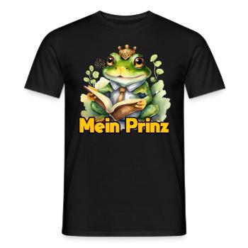 Froschkostüm Karneval MEIN PRINZ Lustiges - Männer T-Shirt - Schwarz - Vorne - AI Model Male 178 light (178cm)
