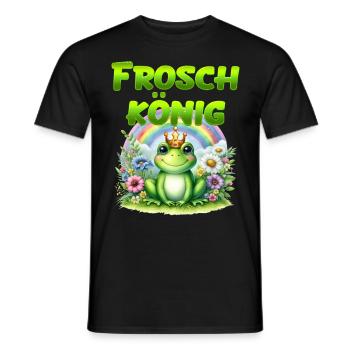 FROSCHKÖNIG Lustiges Karneval Frosch Kostüm - Männer T-Shirt - Schwarz - Vorne - AI Model Male 178 light (178cm)