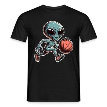 Alien Basketball Dunking - Männer T-Shirt - Schwarz - Vorne - AI Model Male 178 light (178cm)