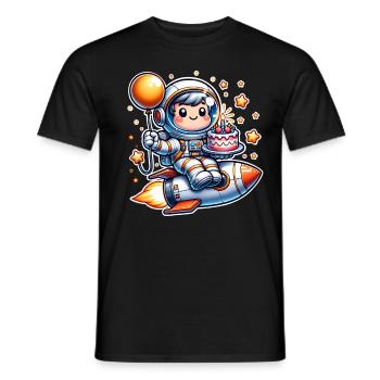Astronaut Birthday - Men's T-Shirt - black - Front - AI Model Male 178 light (178cm)