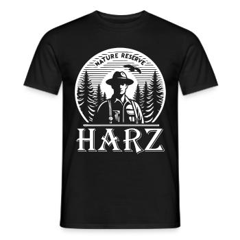 Réserve naturelle du Harz – Là où la nature est chez soi - T-shirt homme - noir - Devant - AI Model Male 178 light (178cm)