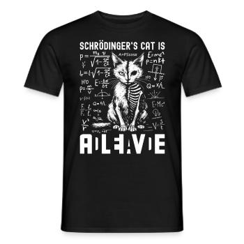 Le chat de Schrödinger mort et vif - T-shirt homme - noir - Devant - AI Model Male 178 light (178cm)