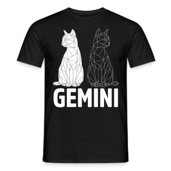 Gémeaux - T-shirt homme - noir - Devant - AI Model Male 178 light (178cm)