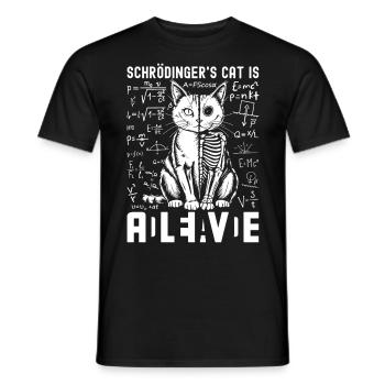 Le chat de Schrödinger mort et vif - T-shirt homme - noir - Devant - AI Model Male 178 light (178cm)