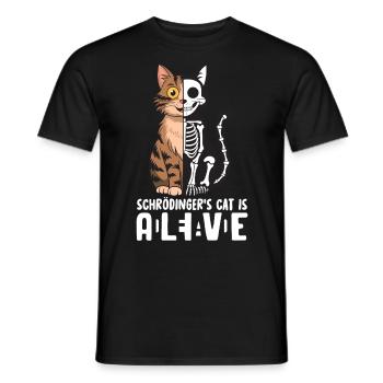Le chat de Schrödinger mort et vif - T-shirt homme - noir - Devant - AI Model Male 178 light (178cm)