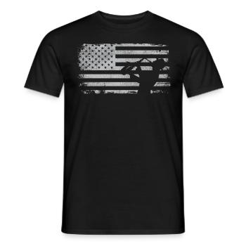 Saxophones American Flag - Men's T-Shirt - black - Front - AI Model Male 178 light (178cm)