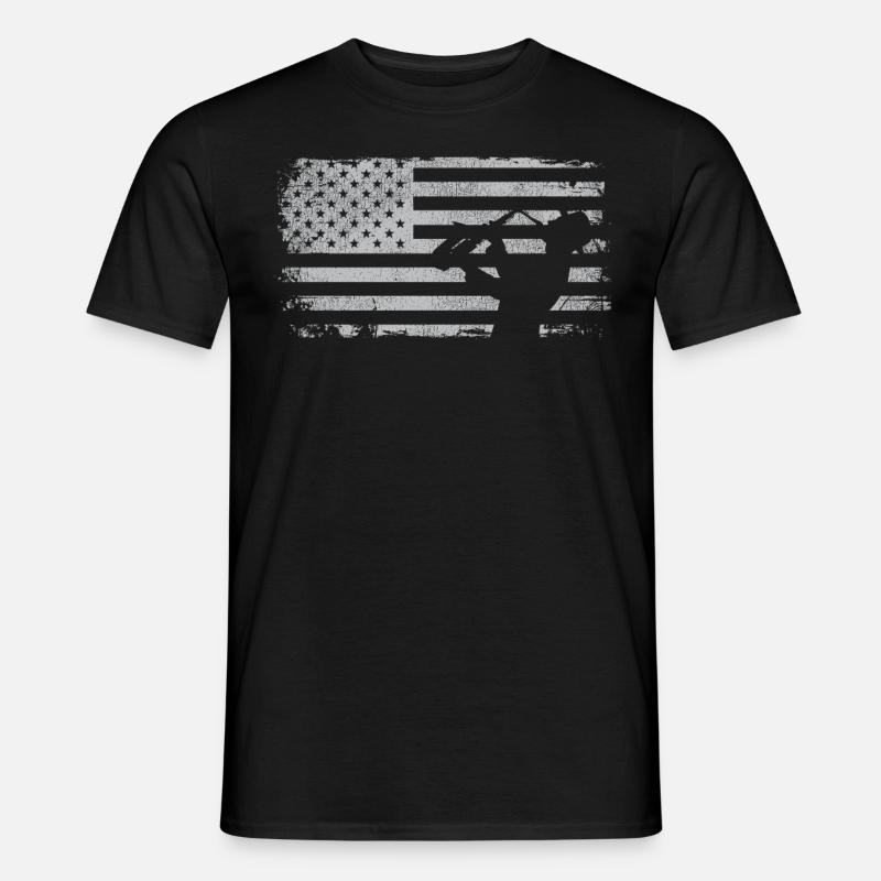 Saxophone American Flag - Männer T-Shirt - Schwarz