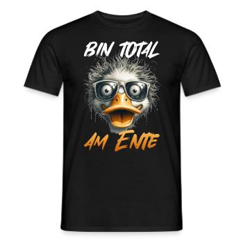 Karneval Ente BIN TOTAL AM ENTE Lustiges - Männer T-Shirt - Schwarz - Vorne - AI Model Male 178 light (178cm)