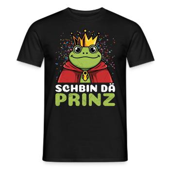 Froschkostüm SCHBIN DA PRINZ Lustiges Faschings - Männer T-Shirt - Schwarz - Vorne - AI Model Male 178 light (178cm)