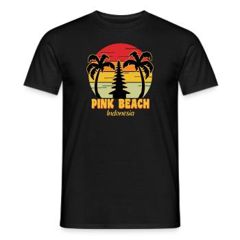 Plage rose - T-shirt homme - noir - Devant - AI Model Male 178 light (178cm)