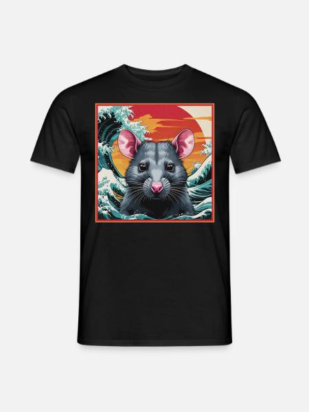 Rat in the Wave - Men's T-Shirt - black
