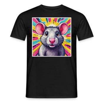 Pop Art Rat - Men's T-Shirt - black - Front - AI Model Male 178 light (178cm)